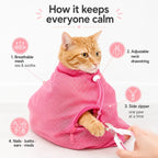 How the grooming bag keeps cats calm: breathable, adjustable, zippered