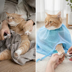 Side zipper lets one paw out at a time for nail clipping