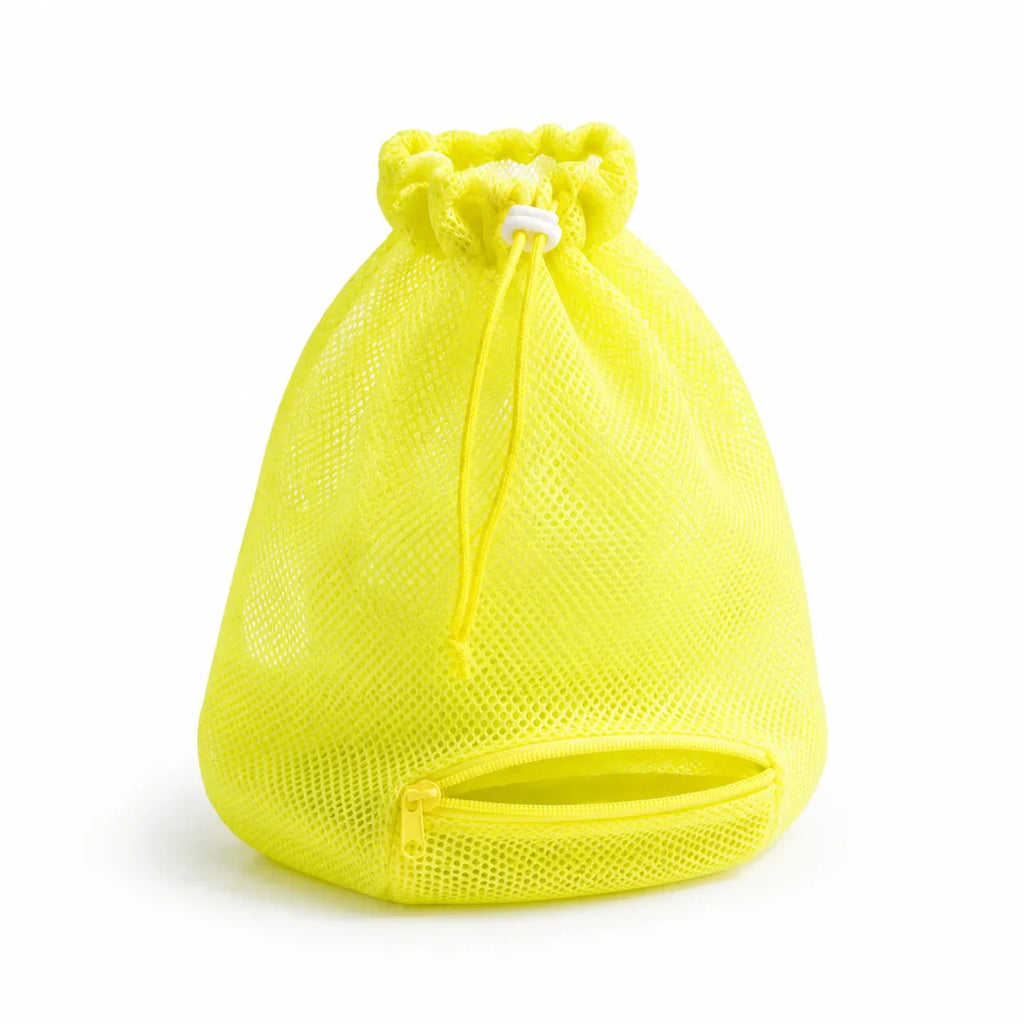 Cat grooming restraint bag in yellow, isolated