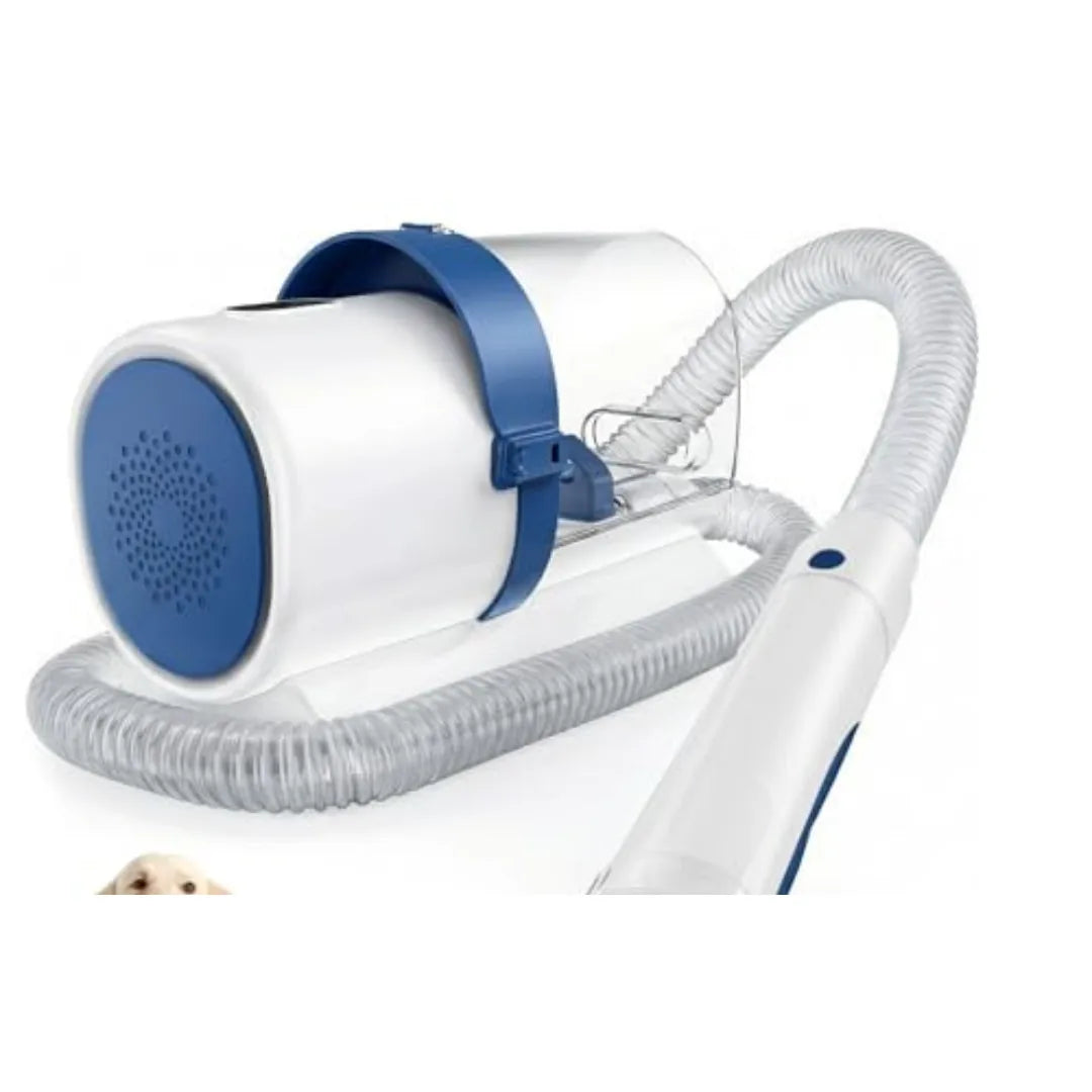 White and blue version of the cat grooming vacuum kit