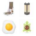 Couch Rescue Set — L-shape cardboard scratcher, foldable sisal corner scratcher, egg catnip wall ball and silvervine turtle wall ball
