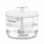 Catwell flowing cat water fountain in white, isolated