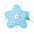 Hide-and-seek feather cat toy mat, star shape with fish print, isolated