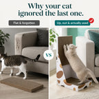 Vertical L-shape scratcher compared with a flat scratching pad