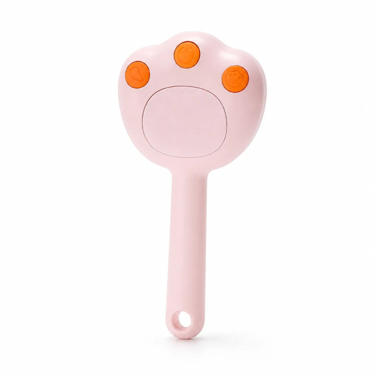 Steam grooming brush for cats in pink, isolated