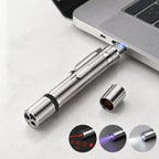 Laser pointer recharging over USB at a laptop