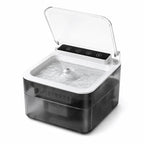 Front view of the Steelspring cat fountain with touch control panel and gentle bubbling spring