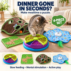 Slow-Down Set — Puzzle Feeder, Lick Mat & 2 Hunt Toys